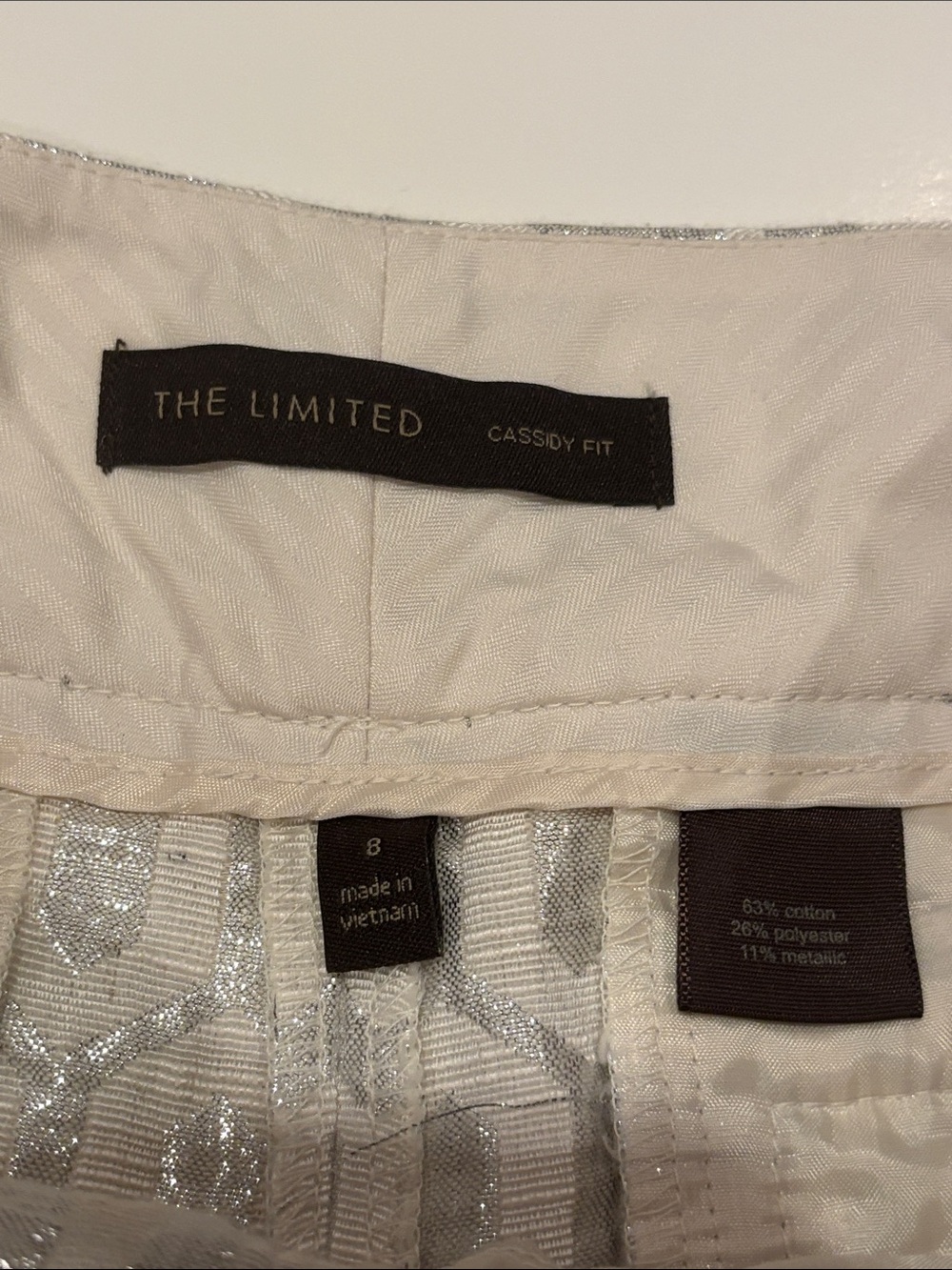 The Limited Silver Metallic Patterned Jean Shorts - Picture 5 of 5